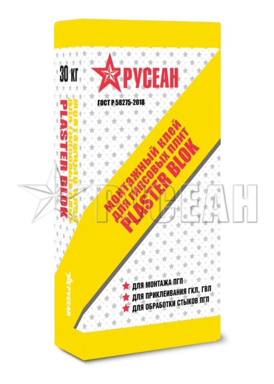 Клей для пазогребневых плит Пластер Блок (30 кг)